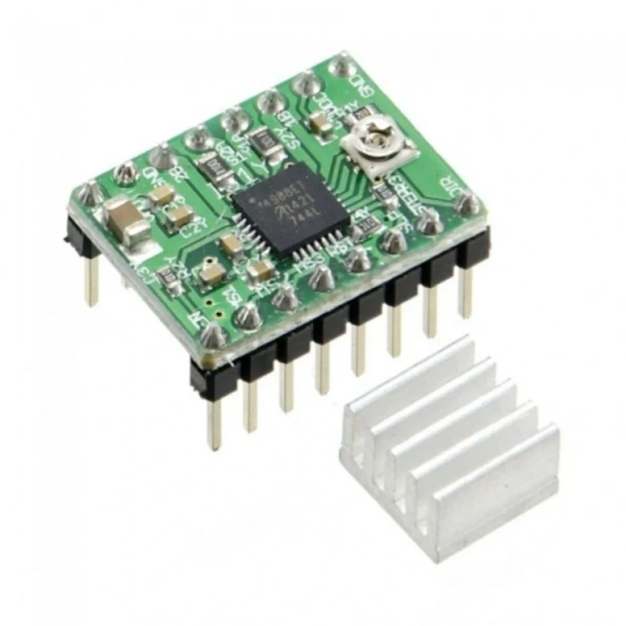A4988 Step Motor Sürücü Kartı 2A Yeşil + Soğutucu