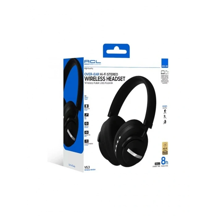 ABK-08 Wireless V5.8 240 Gün Bekleme Süresi Hi-Fi Ses Kaliteli Kulak Üstü Bluetooth Kulaklık