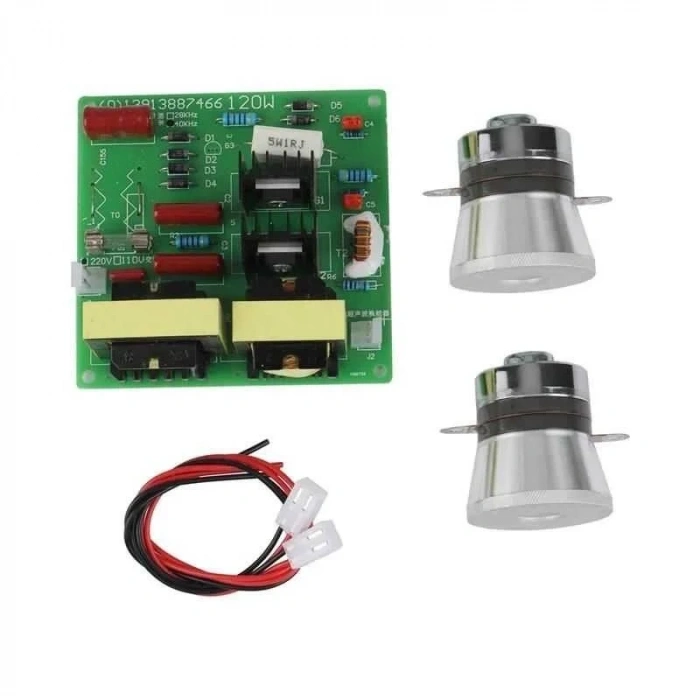 AC 220V Ultrasonik Temizleyici Sürücü Kartı + 2 Adet 50W 40KHZ Transdüser