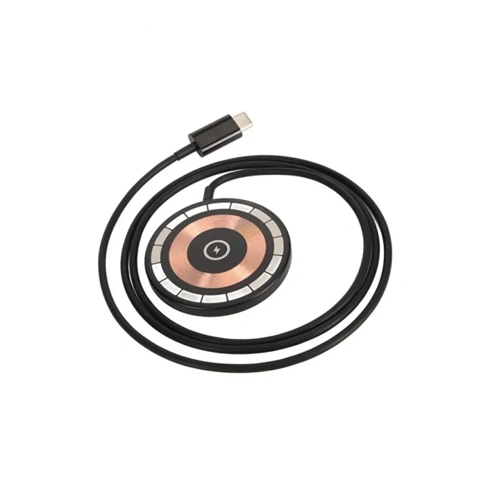 ACL 15W Type-C Magsafe Manyetik Şeffaf Görünümlü Kablosuz Şarj Cihazı AW16