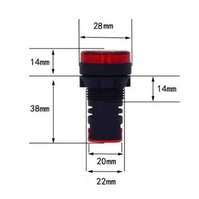 AD16-22DS 12-48V AC/DC Sinyal Lambası - Mavi