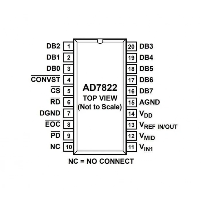 AD7822 TSSOP-20 SMD Analog Dijital Çevirici Entegresi