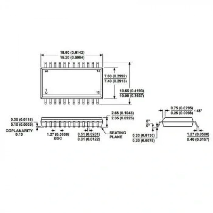 ADE7758ARWZ SOIC-24 Çok Fonksiyonlu Enerji Ölçüm Entegresi