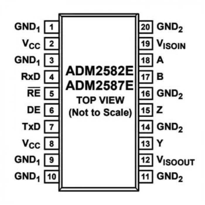 ADM2587EBRWZ SOIC-20 Smd Dijital İzolatör Entegresi