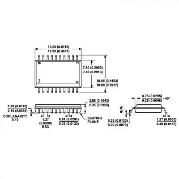 ADM2587EBRWZ SOIC-20 Smd Dijital İzolatör Entegresi