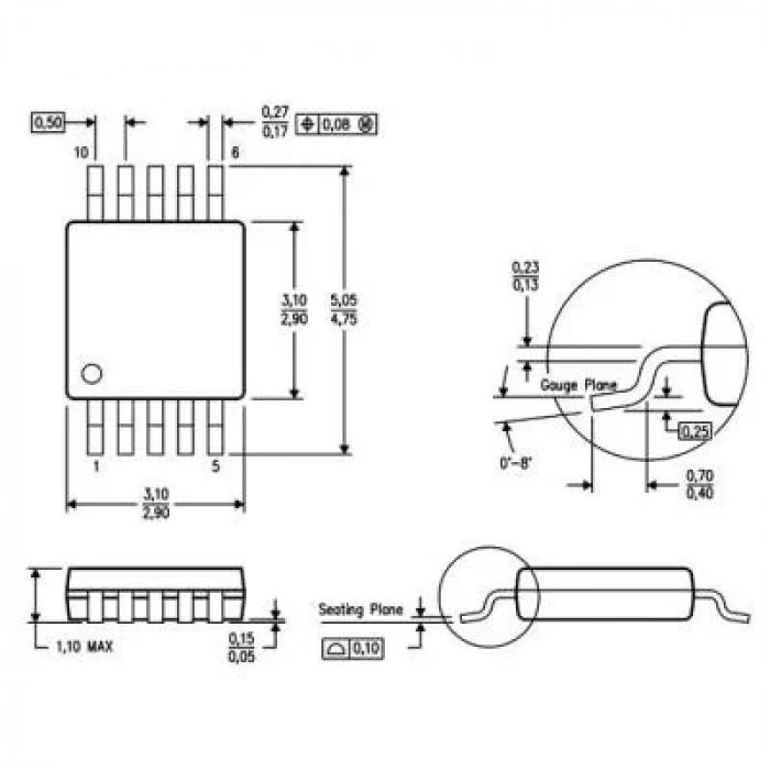 ADS1015IDGSR VSSOP-10 Analog Dijital Dönüştürücü Entegresi