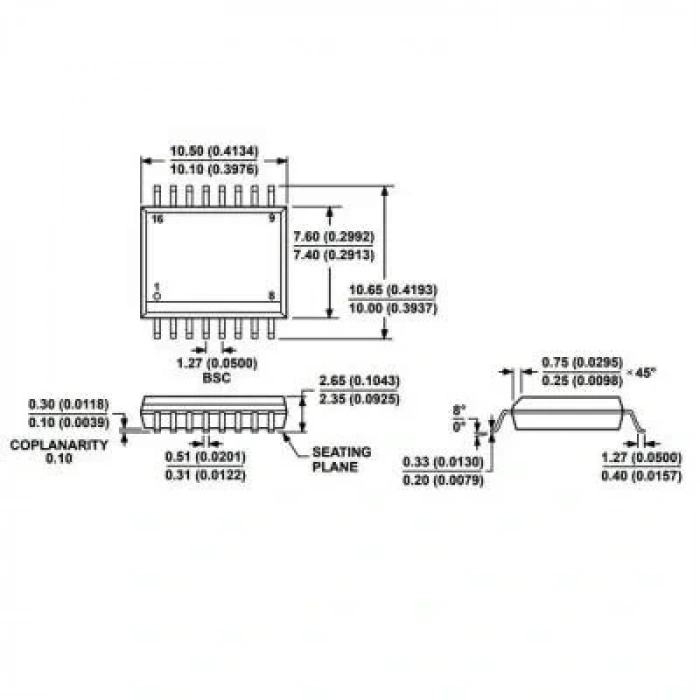 ADUM1401BRWZ SOIC-16 4 Kanal İzolatör Entegresi