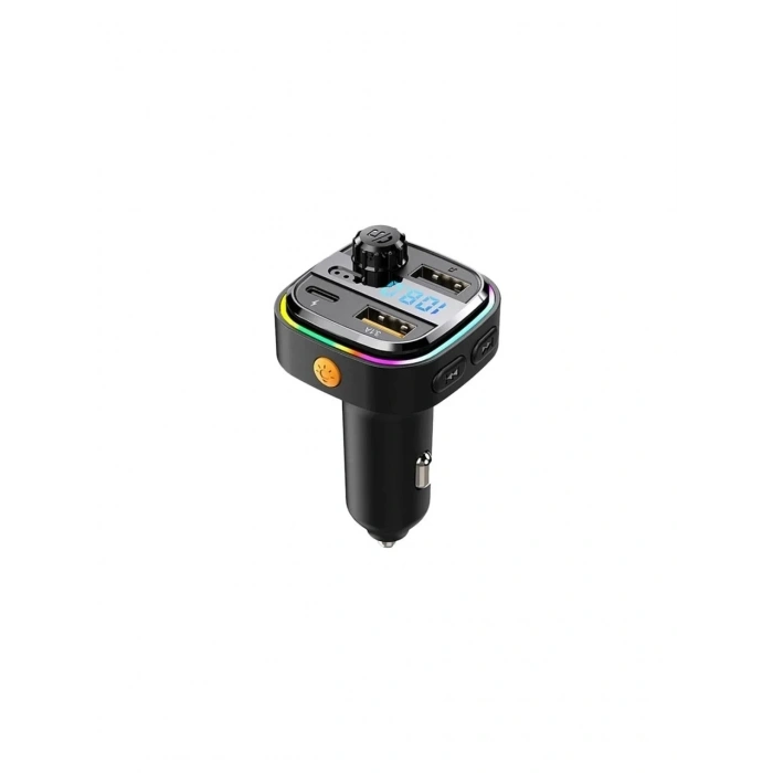 AFT-13 Wireless 3.1A 2xUSB TF Kartlı Type-C RGB Işıklı FM Transmitter
