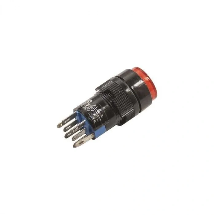 AL6-A 16mm 24V Kırmızı Anahtarlı Buton