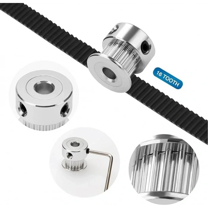 Alüminyum GT2 Kasnak 16 Diş 4mm İç Çap