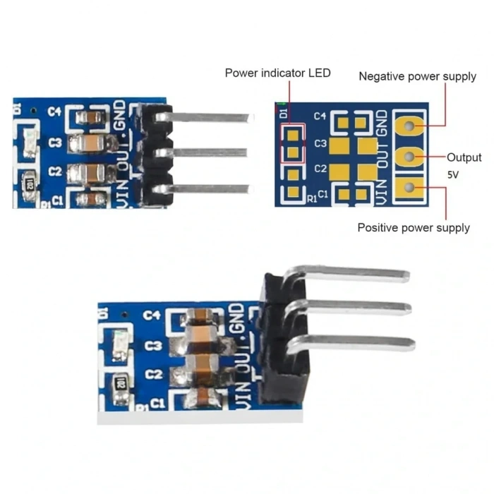 AMS1117 5V to 3.3V Step-Down Güç Kaynağı Modülü