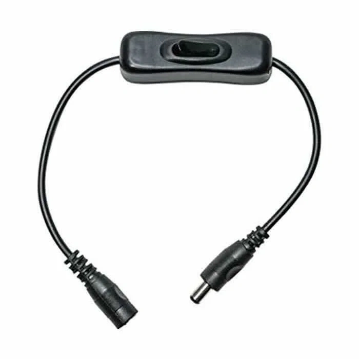 Anahtarlı DC Adaptör Uzatma Kablosu -Siyah