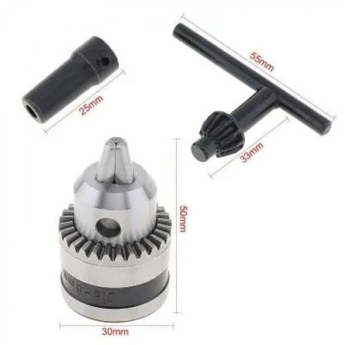 Anahtarlı Mandren 0.6-6mm B10 Konik - 5mm Şaft Uyumlu