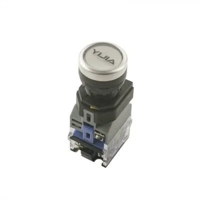 Anahtarlı Push Buton 220V Beyaz Işıklı YJ139-LA38