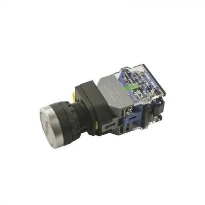 Anahtarlı Push Buton 220V Beyaz Işıklı YJ139-LA38