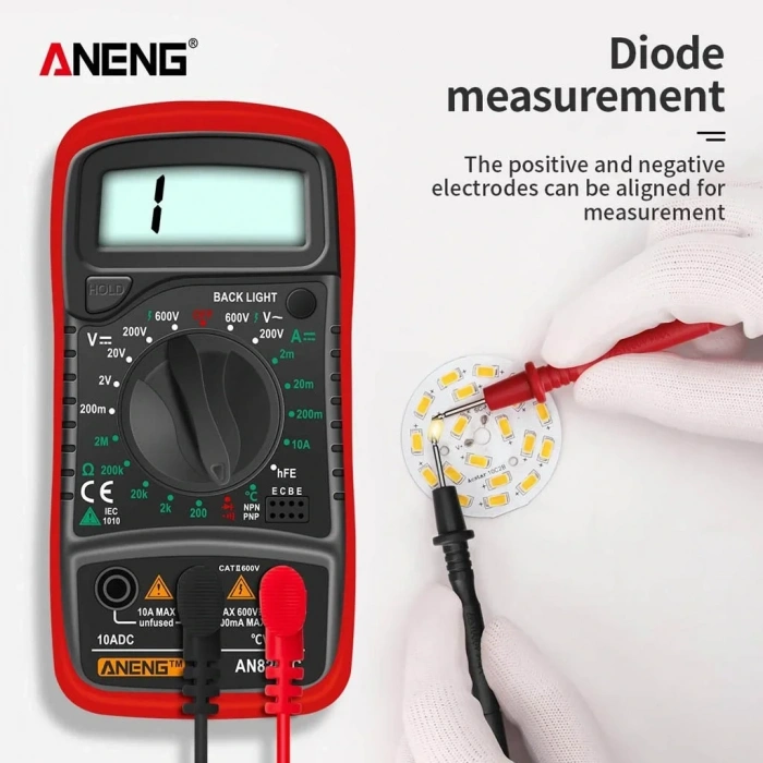 Aneng AN8205C Dijital Multimetre (Kırmızı)