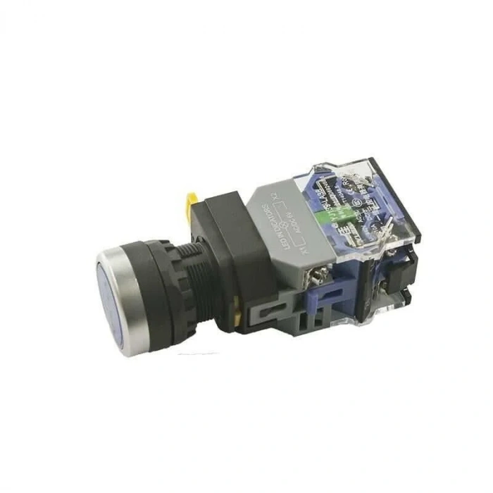 Anlık Push Buton 6V Mavi Işıklı YJ139-LA38