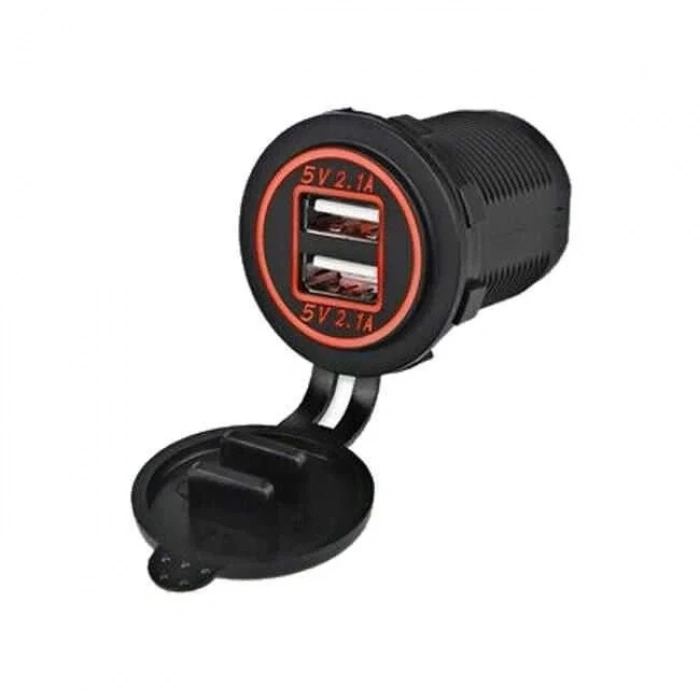 Araç Telefon Şarj Soketi 2li 5V 2.1A Turuncu