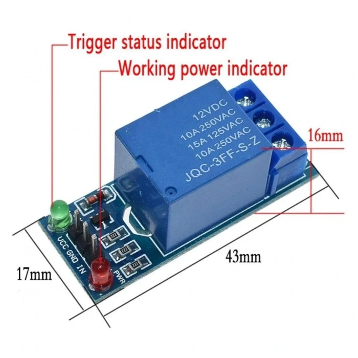 Arduino 12V 1 Kanal Röle Kartı