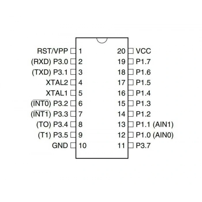 AT89C2051-24PU DIP-20 24MHz Mikrodenetleyici