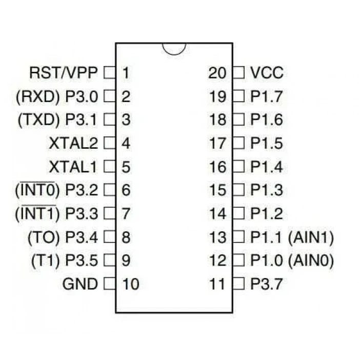 AT89C4051-24PU DIP-20 24MHz Mikrodenetleyici