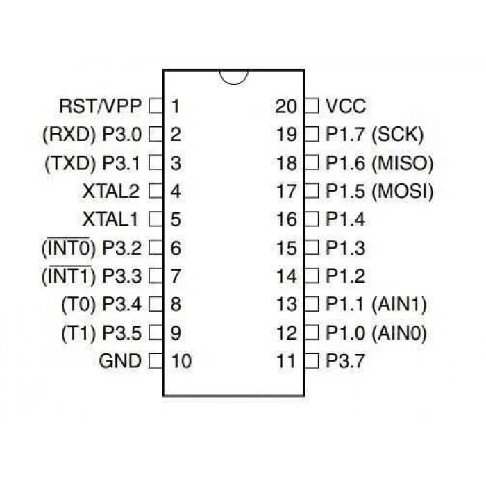 AT89S4051-24PU DIP-20 24MHz Mikrodenetleyici
