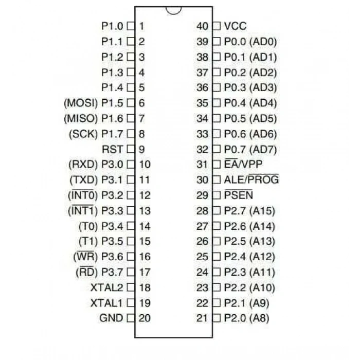 AT89S51-24P DIP-40 24MHz Mikrodenetleyici