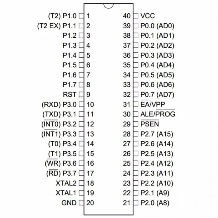 AT89S52-24PU 8-Bit 33MHz Mikrodenetleyici DIP-40