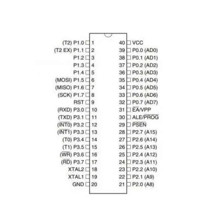 AT89S52-24PU DIP-40 24MHz Mikrodenetleyici