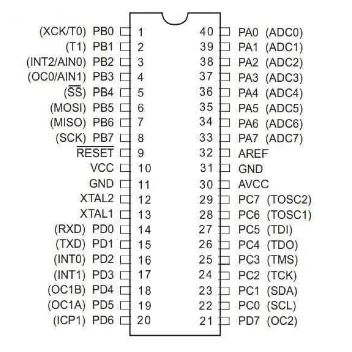 ATMEGA16-16PU DIP-40 16MHz Mikrodenetleyici