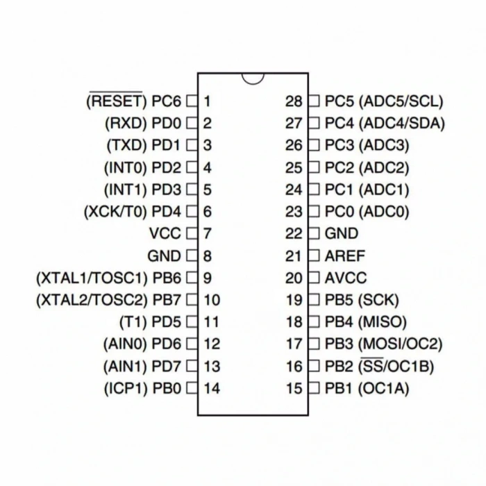 ATMEGA168PA-PU 8Bit 20Mhz Mikrodenetleyici DIP28