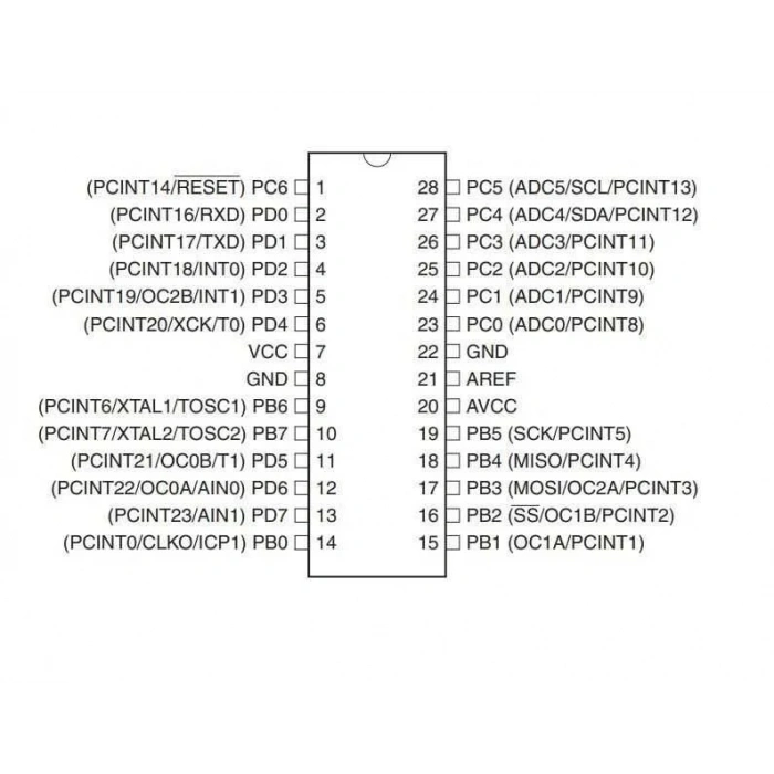 ATMEGA328-PU DIP-28 20MHz Mikrodenetleyici