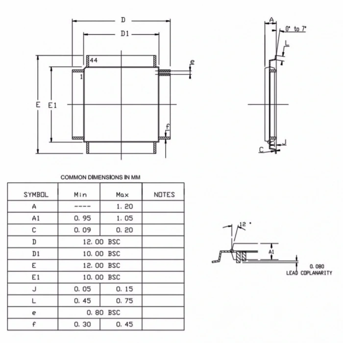 ATMEGA32U4-AU SMD TQFP-44 8-Bit 16Mhz Mikrodenetleyici