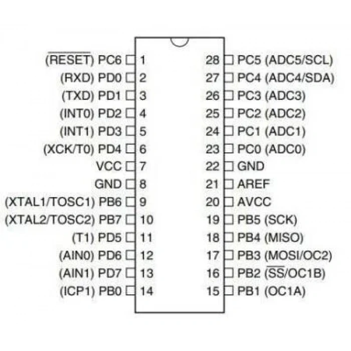 ATMEGA8L-8PU DIP-28 8MHz Mikrodenetleyici