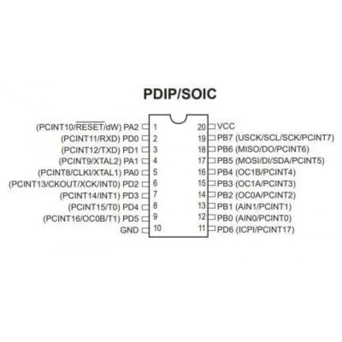 ATTINY4313-PU DIP-20 20MHz Mikrodenetleyici