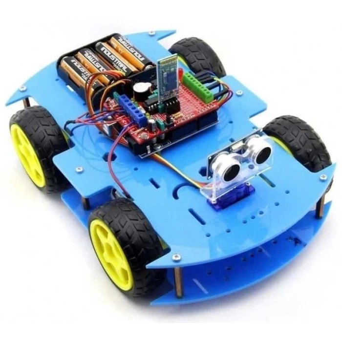 Bluetooth Kontrollü Robot montajlı