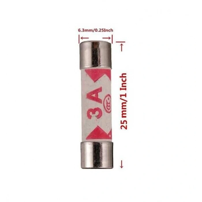 BS1362 3A 6x25mm Seramik Sigorta