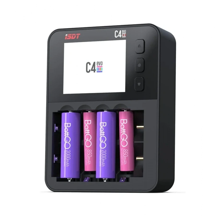C4 EVO Ekranlı Akıllı Pil Şarj Cihazı - AA / AAA / Li-ion Pil Uyumlu