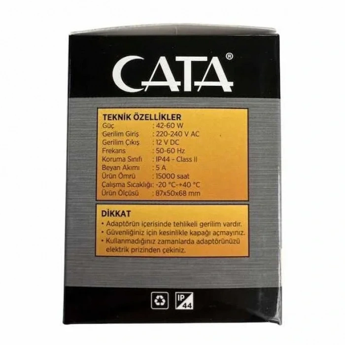 Cata CT-2553 Fişli Adaptör 5A 60W
