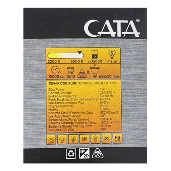 Cata CT-4240 Çanak Led Ampul 5W 6500K Beyaz Işık