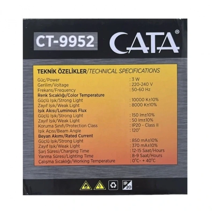 Cata CT-9952 Soma Gemici El Feneri