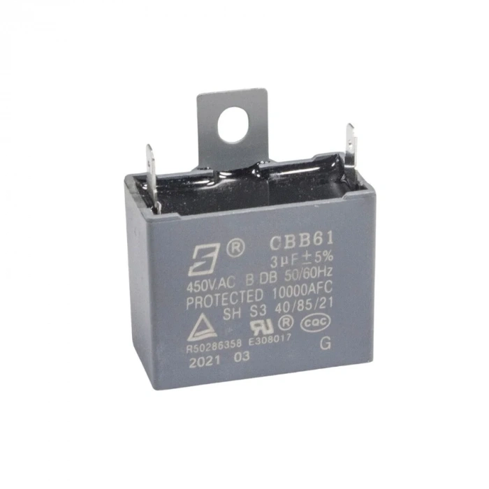 CBB61 3uF 450V Kutulu Daimi Kondansatör