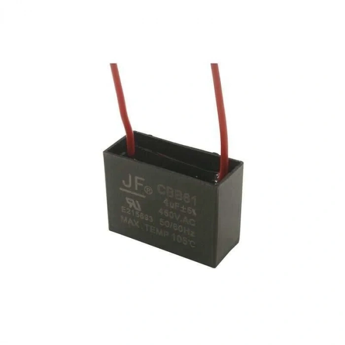 CBB61 4uF 450V Kablolu Kutulu Daimi Kondansatör