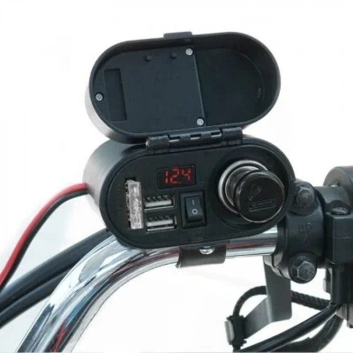 CD-3068 Su Geçirmez Çok Fonksiyonlu USB + Type-C Şarj Cihazı ve Çakmaklık