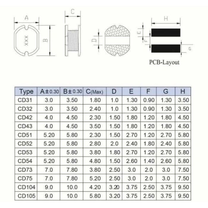 CD105 47UH SMD Bobin