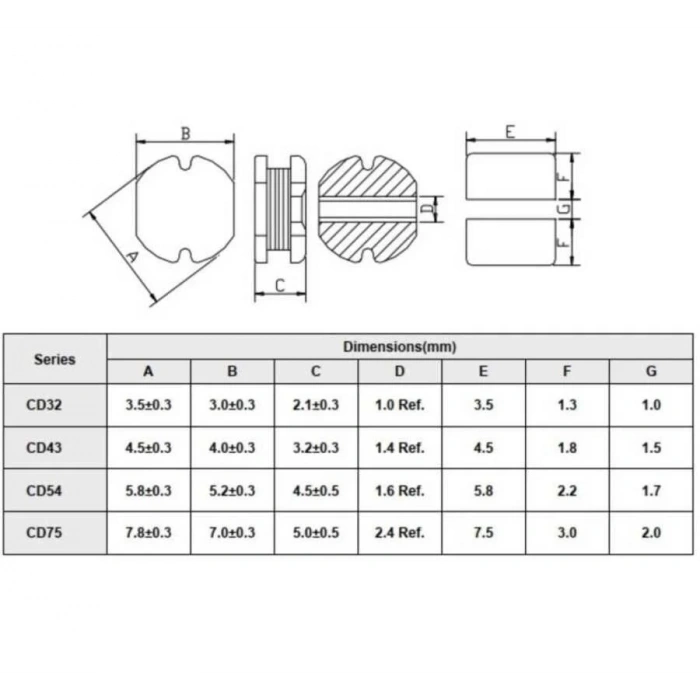 CD43 1UH SMD Bobin