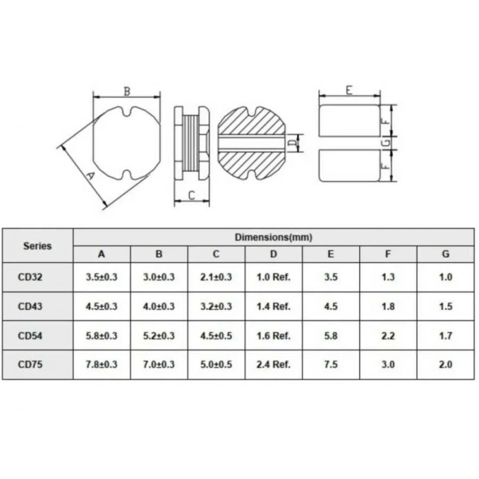 CD75 470UH SMD Bobin