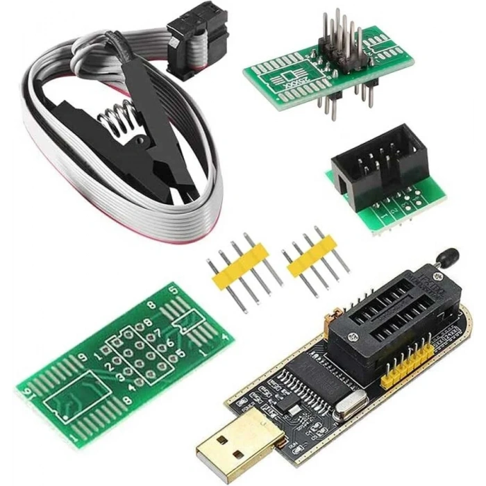 CH341A 24 25 Serisi EEPROM Flash BIOS USB Programlayıcı + SOIC8 Test Klipsi