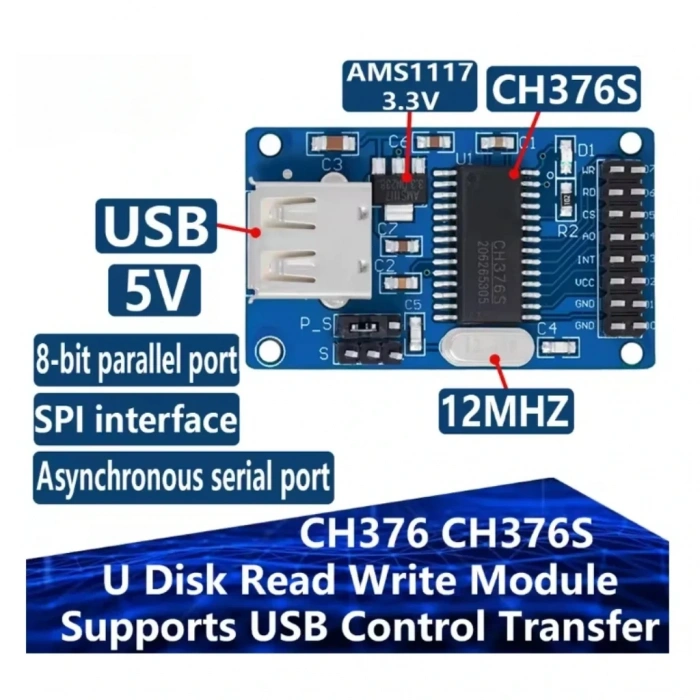 CH376S USB Modül - USB Bellek Okuyucu ve Flash Disk Desteği