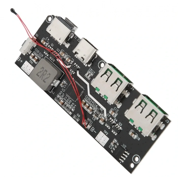 Çift USB 5V 22.5W Ledli Micro Type-C Powerbank Hızlı Şarj Modülü
